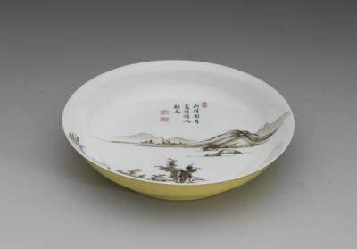 图片[3]-Dish with ink landscape in falangcai painted enamels, Qing dynasty, Yongzheng reign (1723-1735)-China Archive